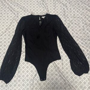 Bar III Black Lace Bodysuit Size XS